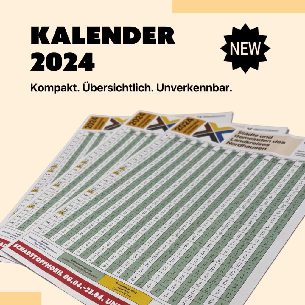 Entsorgungskalender 2024 - Abfallwirtschaft Landkreis Nordhausen